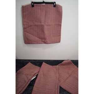 4 Ethan Allen 20" Square Pillow Shams Cases MARTEL CORAL 14618 Red Tweed Accent